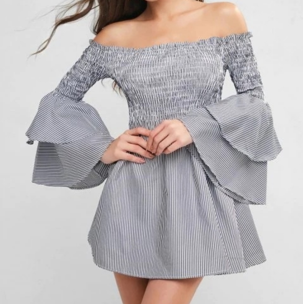 Bell Sleeve Pinstripe Dress / Tunic